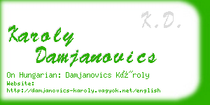 karoly damjanovics business card